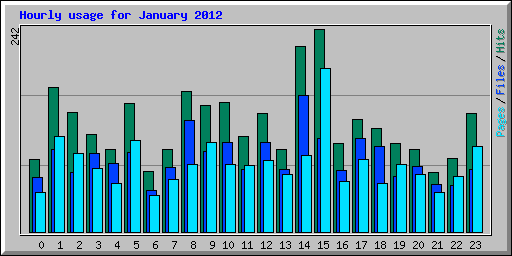 Hourly usage for January 2012