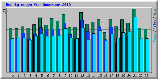 Hourly usage for December 2012