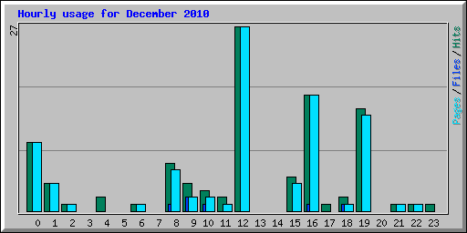 Hourly usage for December 2010