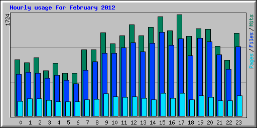 Hourly usage for February 2012