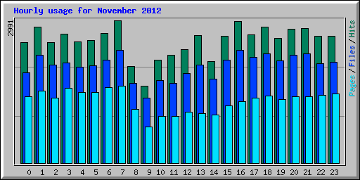 Hourly usage for November 2012