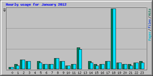 Hourly usage for January 2012