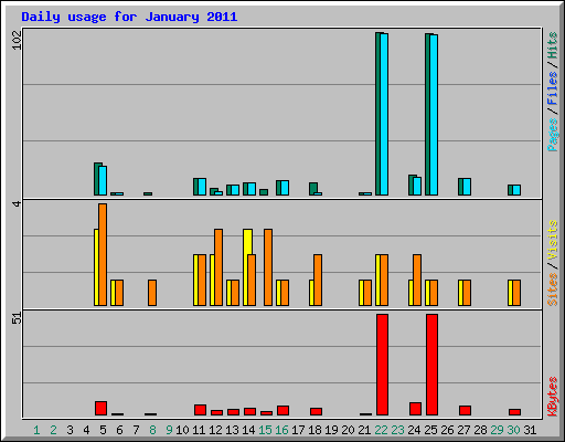 Daily usage for January 2011