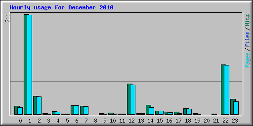 Hourly usage for December 2010