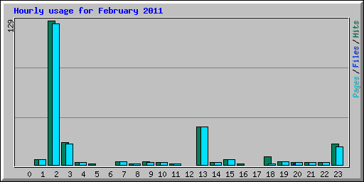 Hourly usage for February 2011