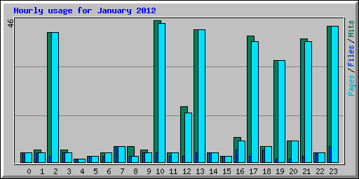 Hourly usage for January 2012