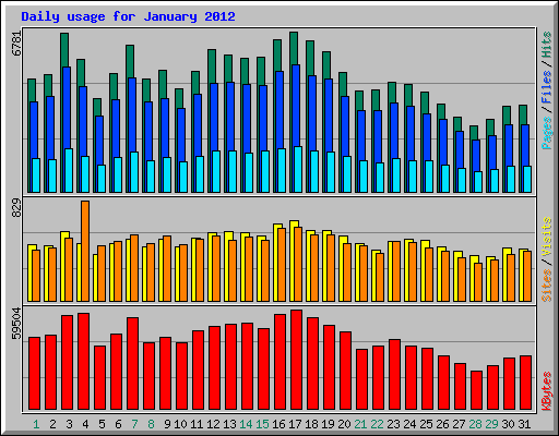 Daily usage for January 2012
