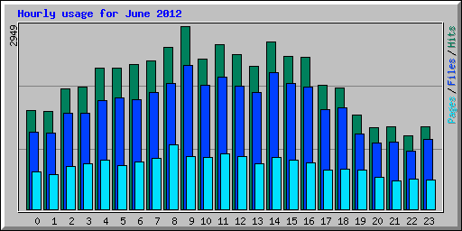 Hourly usage for June 2012