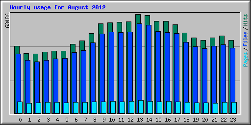Hourly usage for August 2012