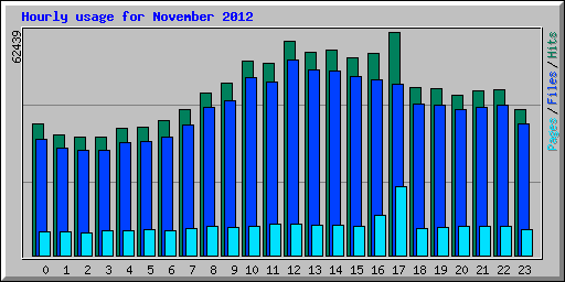Hourly usage for November 2012
